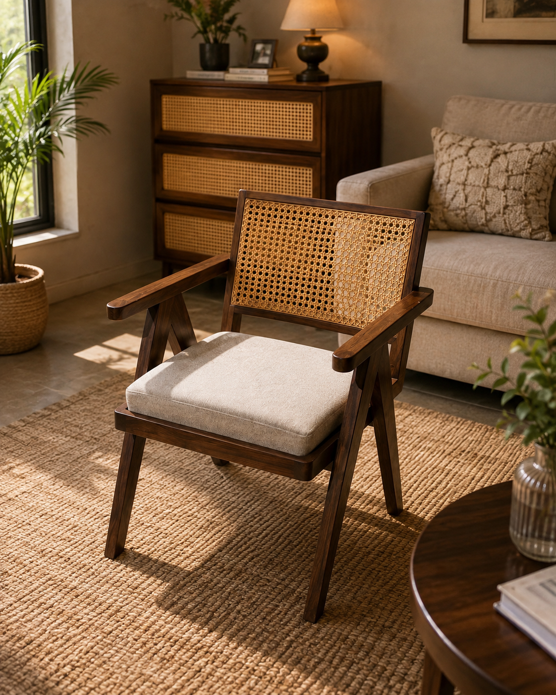 Aurelia Cane Accent Armchair