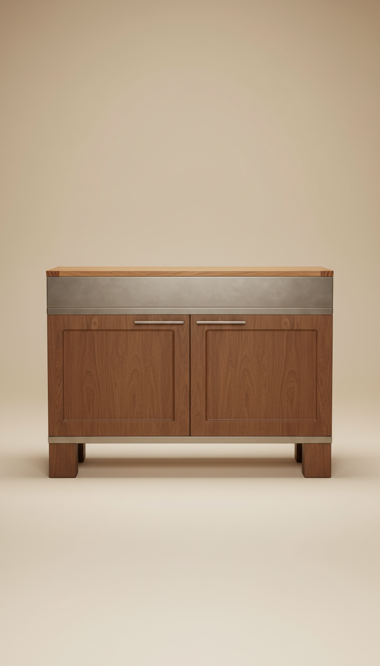Oak and Brass Sideboard